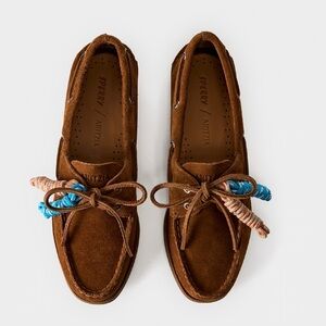 Sperry Women's Brown Moccasins with Colorful Laces